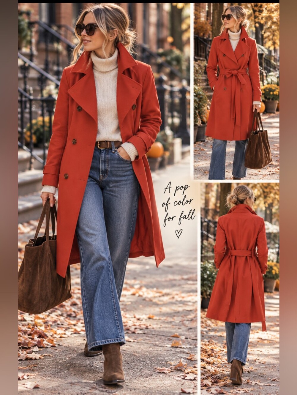 Ann Taylor Factory Red/Orange Trench Coat – Size Small